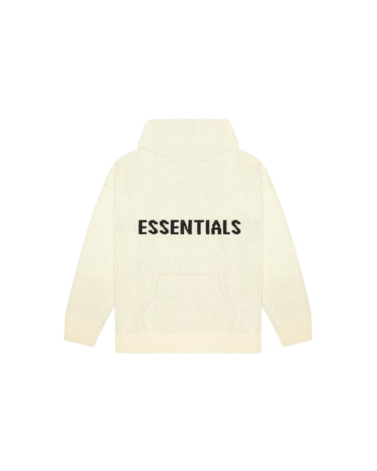 ESSENTIALS KNIT HOODIE CREAM 2020